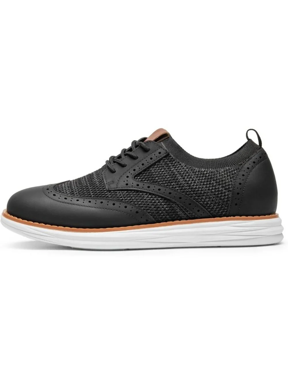 Men's Black Knit Mesh Dress Sneakers Lace Up Casual Walking Oxford Shoes